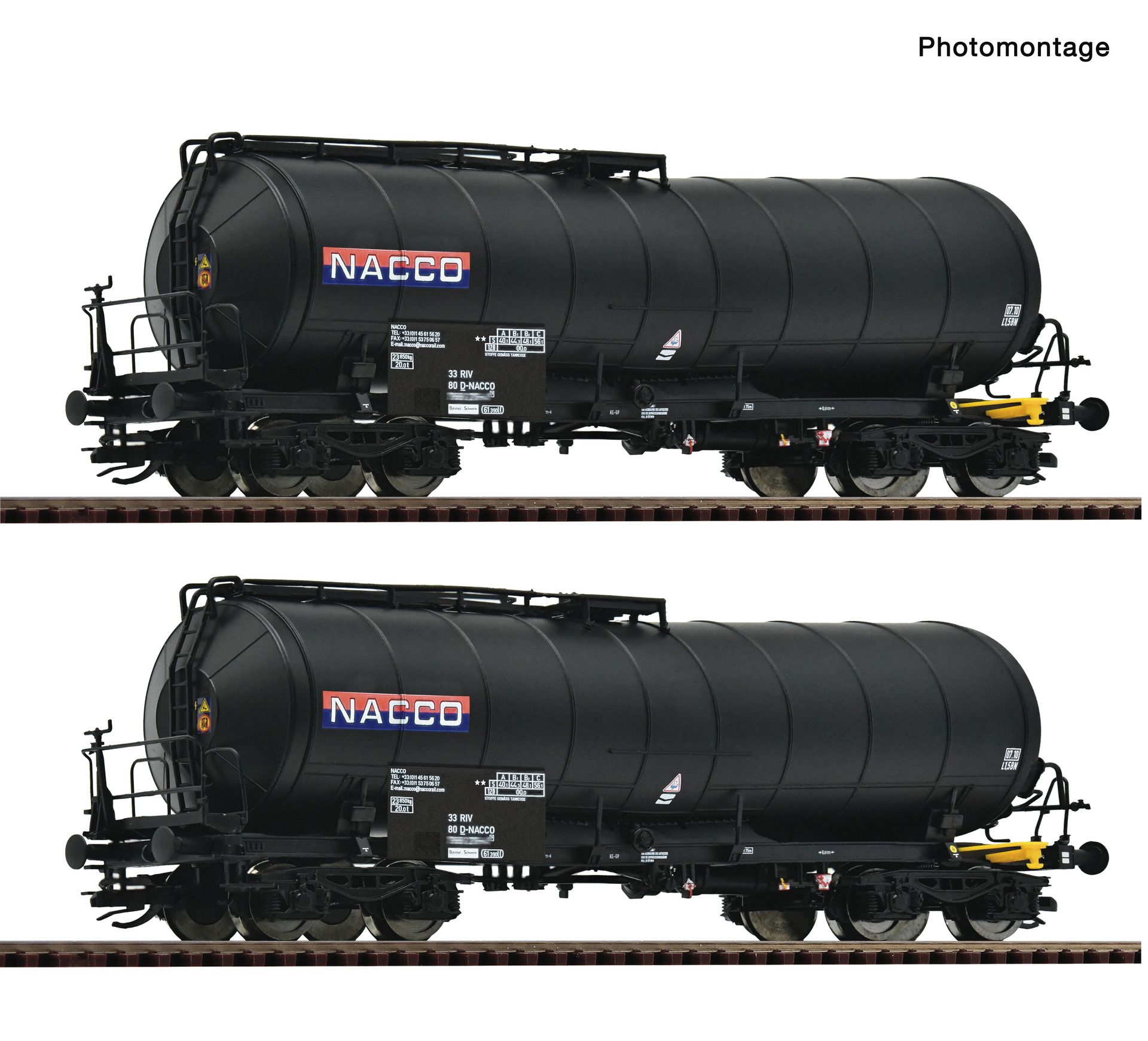 6680035 Roco - 2er Set Knickkesselwagen Nacco - Spur TT