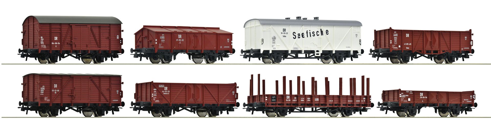 67127 Roco - Guterwagenset DR 8-tlg. - Spur H0