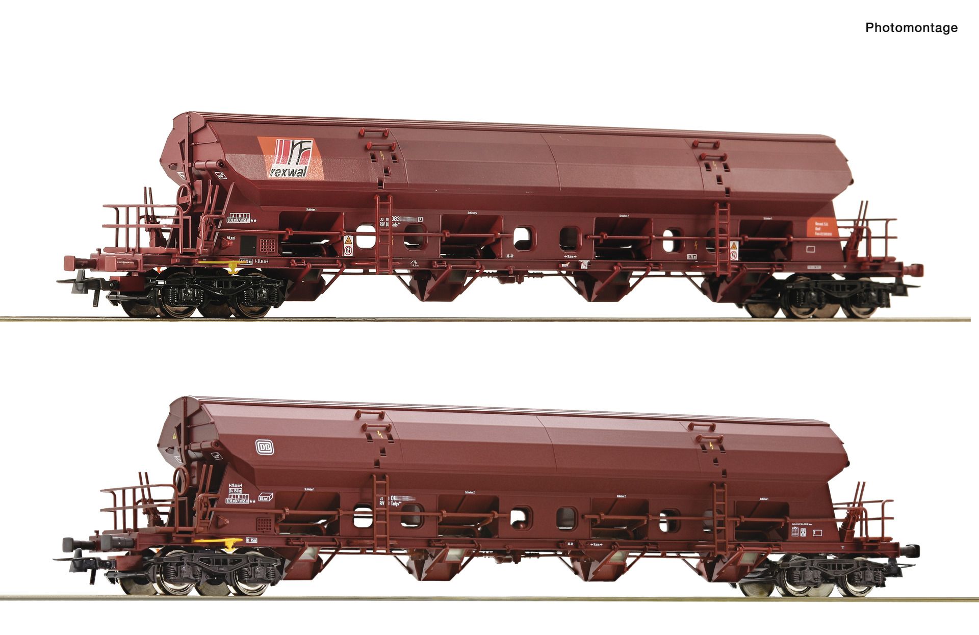 77036 Roco - 2er Set Schwenkdachwag. DB - Spur H0