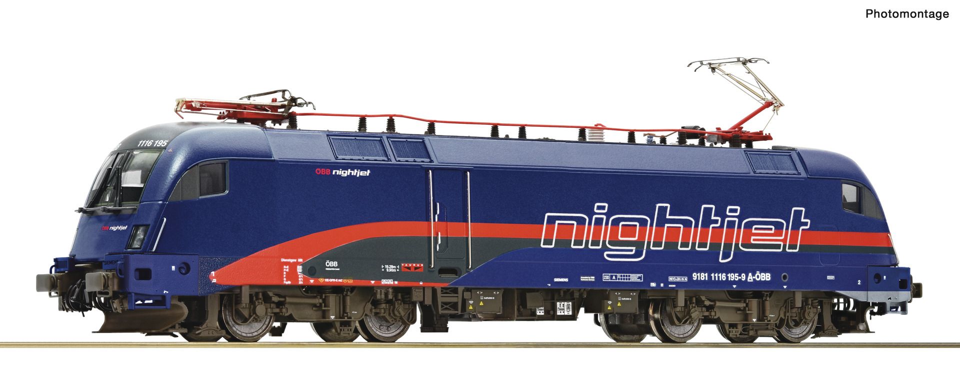 Das Modell ist auf einer Seite mit einer vierpoligen elektrischen Kupplung ausgestattet. Mittels DIP-Schalter kann die Stromaufnahme zwischen der Lok und dem ROCO Nightjet/Railjet-Steuerwagen (nur in Ausführung mit elektrischer Kupplung) für den Wend