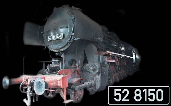 Bw Berlin-Schöneweide, RBD Berlin, 2-Licht-Spitzensignal vorn/hinten,  Giesl Ejektor, Original Sandkästen der Br 52, Speichen-Vorlaufrad, Wannentender 2`2`T30 ohne Kabine
