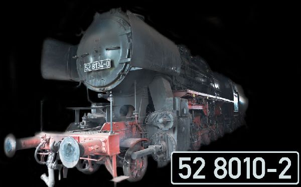 Bw Kamenz, RBD Cottbus, 3-Licht-Spitzensignal vorn/hinten,  Rundschlot, Original Sandkästen der Br 52, Schneepflug, Scheiben-Vorlaufrad, Wannentender 2`2`T30 ohne Kabine