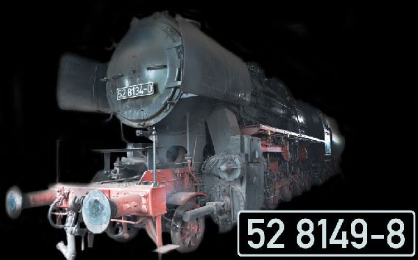 Bw Elsterwerda, RBD Cottbus, 3-Licht-Spitzensignal vorn/hinten, Giesl-Ejektor, Original Sandkästern der Br 52, Scheiben-Vorlaufrad, Wannentender 2`2`T30 ohne Kabine
