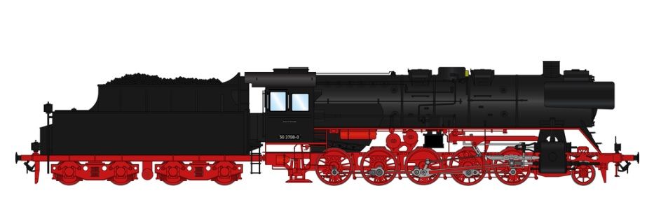 Epoche IV, Zustand: Juli 1985, Bw Halberstadt, RBD Magdeburg, 3-Licht-Spitzensignal vorn/hinten,  Rundschlot, geschweißte Sandkästen,Speichen-Vorlaufrad, Tender 2`2`T26, schwarze Kesselringe, DR-Lampen, FS 3.440,- / PUR 3.590,-