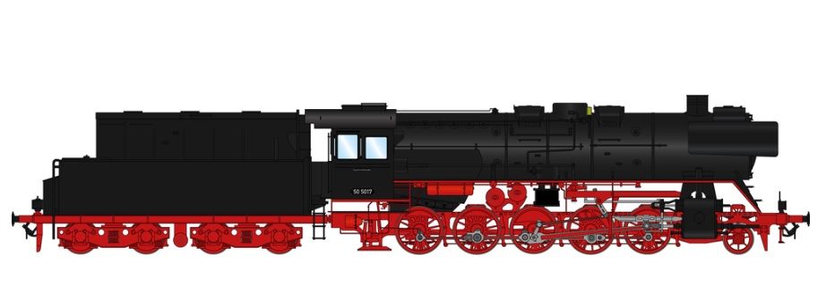 Epoche IIIb, Zustand: August 1966, Bw Angermünde, RBD Greifswald,2-Licht-Spitzensignal vorn/hinten,  Rundschlot, geschweißte Sandkästen,Speichen-Vorlaufrad, Tender 2`2`T26 Öl, schwarze Kesselringe, DR-Lampen, FS 3.440,- / PUR 3.590,-