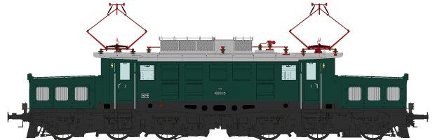 PUR-Radsätze, Zfl. Villach, Fahrwerk: schwarz (RAL 9005), Aufbau tannengrün (RAL 6009), Lokschilder, Pantographen mit 2 Schleifleiste, stehende Isolatoren, 2 DRG Lampen, integriertes 3. Spitzenlicht an den Vorbauhauben, Jet-Lüfter, 3 Frontfenster