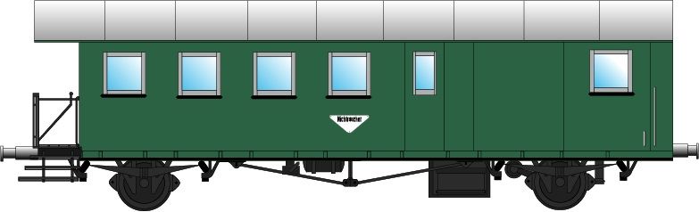 60105 Spur1at - Halbgep�ckwagen Spa.2.Kl �BB Ep.III gr�n - Spur 1