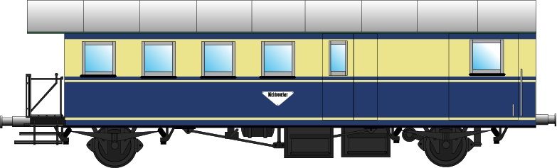 60110 Spur1at - Halbgep�ckwagen Spa.2.Kl �BB Ep.IV bl ws - Spur 1