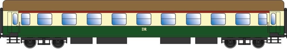 FINESCALE, Ausführung Y/B 70, Wagenkasten RAL 6020 / RAL 1014, Dach RAL 8000, Unterbau RAL 9011