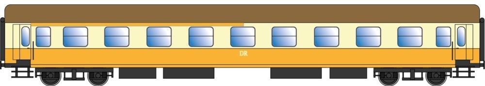 FINESCALE, Ausführung Y/B 70, Wagenkasten RAL 2000 / RAL 1014, Dach RAL 8000, Unterbau RAL 9011