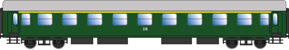 FINESCALE, Ausführung Y/B 70, Wagenkasten RAL 6002, Räder RAL 3001, Dach RAL 7001, Unterbau RAL 9011