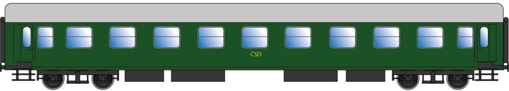 FINESCALE, Ausführung Y/B 70, Wagenkasten RAL 6002, Dach RAL 7001, Unterbau RAL 9005