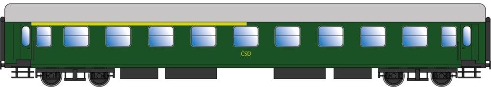FINESCALE, Ausführung Y/B 70, Wagenkasten RAL 6002, Dach RAL 7001, Unterbau RAL 9005