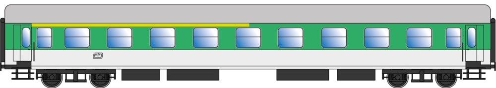 FINESCALE, Ausführung Y/B 70, Wagenkasten RAL 7035 / RAL 6001, Dach RAL 7022, Unterbau RAL 9005