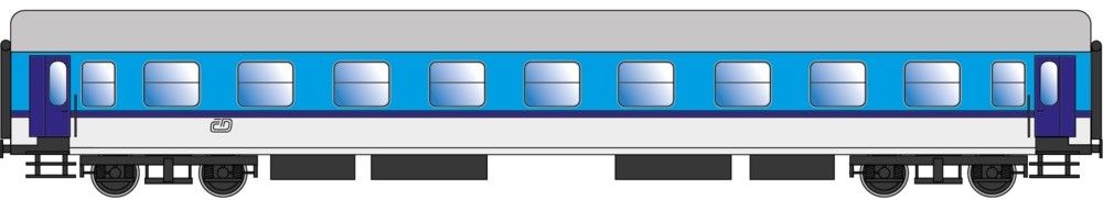 Ausführung Y/B 70, Wagenkasten RAL 7035 / RAL 5003, Dach RAL 7022, Unterbau RAL 9005