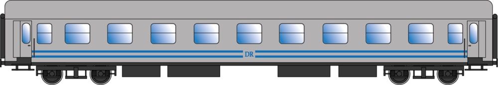 Ausführung Y 70, Wagenkasten/Dach Nirosta RAL 5015, Unterbau RAL 9011, originale Beschriftungen