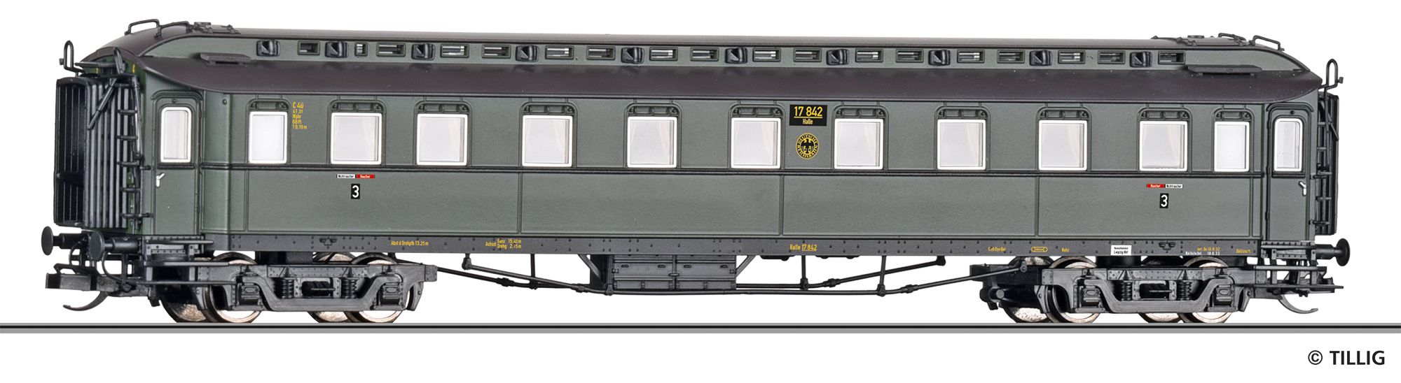 12002 Tillig - Reisezugwg. 3.Kl., DRG, Ep.II - Spur TT