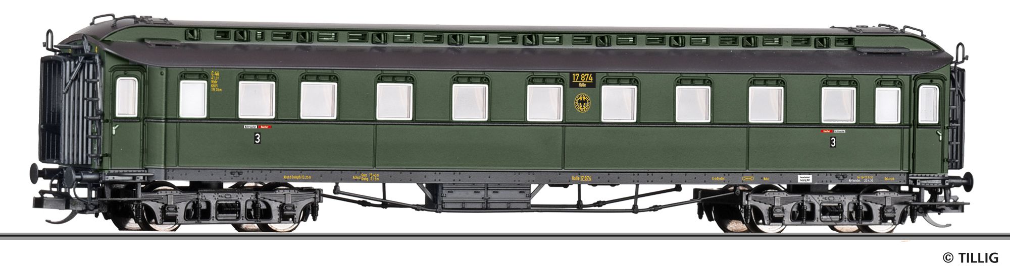 12015 Tillig - Reisezugwg. 3.Kl., DRG, Ep.II - Spur TT