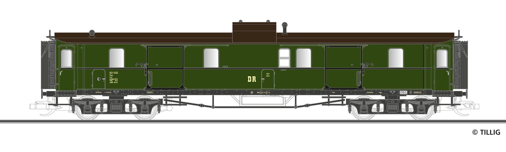 12060 Tillig - Gep�ckwagen, DR, Ep.III - Spur TT