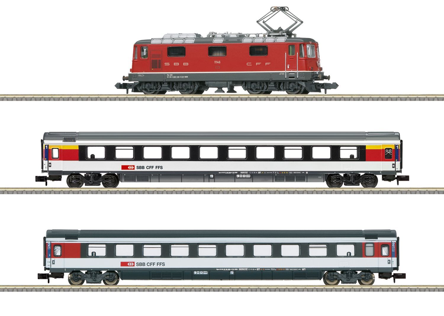 nur  Lok + 2  Personenwagen