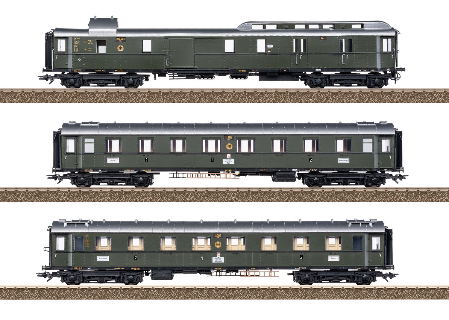 23650 Trix - Wagen-Set PwPost4�-28 DRG - Spur H0