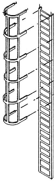 3337 Weinert - Leiter mit Schutzkorb  �tztei - Spur H0