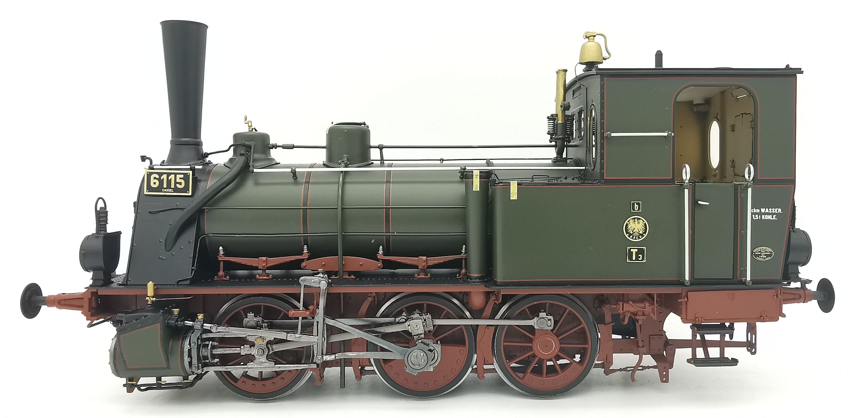 11021.1 Wunder - Dampflok pr. T3 Cassel 6115 K.P.E.V. Ep. I gr�n/braunrot FS - Spur 1