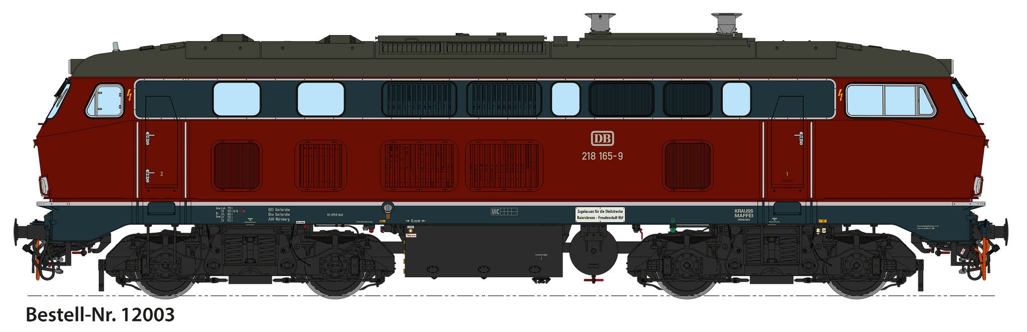 12003 Wunder - Diesellok BR 218 165-9 DB IVb altrot NEM - Spur 1