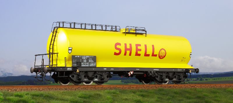 SHELL, Kesselfarbe gelb, roter Schriftzug mit Muschel-Logo DB LüP: 45,6 cm